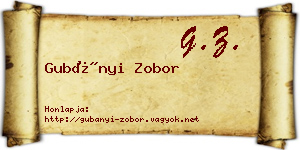 Gubányi Zobor névjegykártya